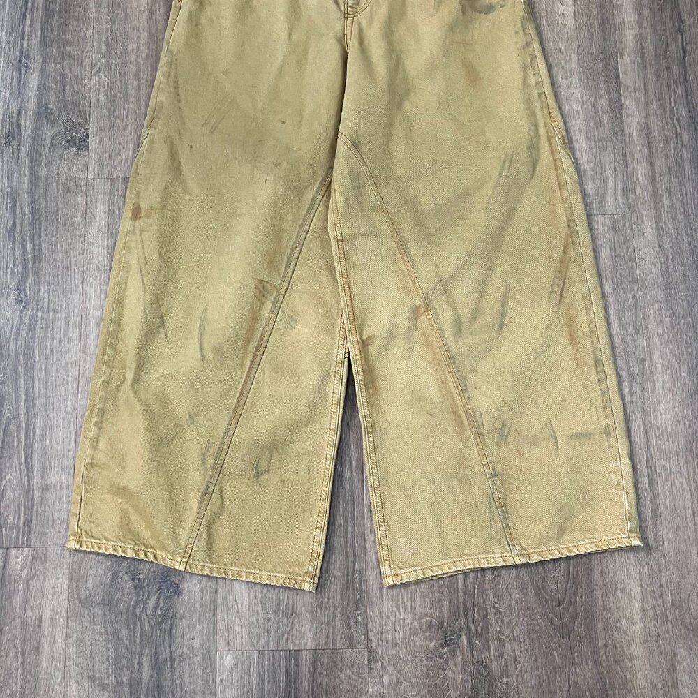 NEW Free People We The Free Chill Vibes Dropped Wide Leg Mustard Scout Jeans - Picture 3 of 12